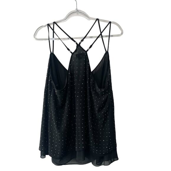 City Chic Studded Strappy Double Layer Chiffon Tank Black 16 - Picture 6 of 7